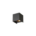 D'Lite Nova Applique Murale Aluminium Noir 4.9W 480lm - 830 Blanc Chaud | IP54 - Inclinable Angle